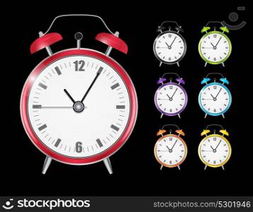 Realistic Clock Alarm Watch Set Vector Illustration EPS10. Realistic Clock Alarm Watch Set Vector Illustration