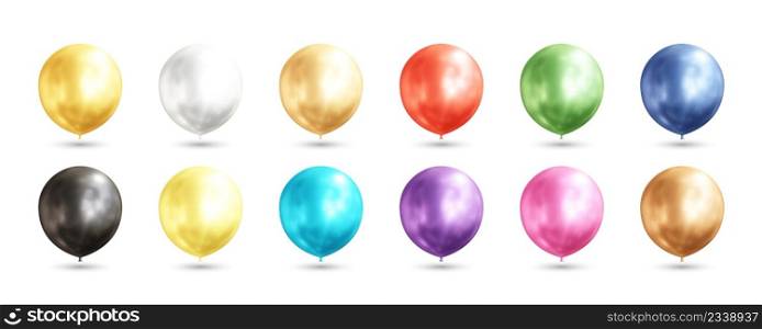 Realistic colorful balloons 3d vector illustration