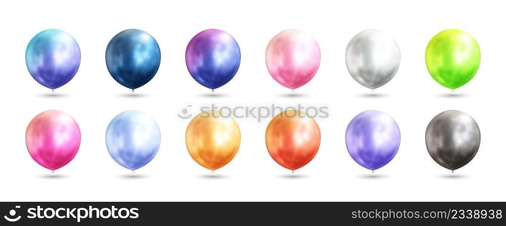 Realistic colorful balloons 3d vector illustration