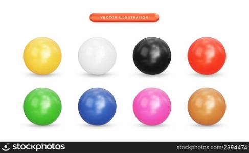 Realistic colorful pearls 3d vector illustration