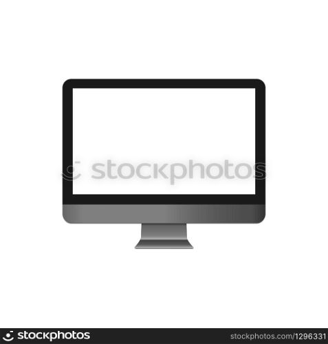 Realistic computer in grey metal style. Vector EPS 10