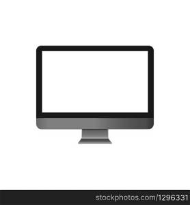 Realistic computer in grey metal style. Vector EPS 10