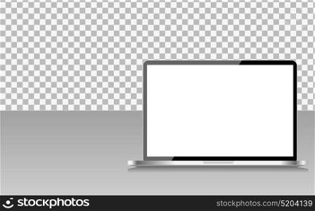 Realistic Computer Laptop with Abstract Wallpaper on Screen on Transperent Background. Vector Illustration EPS10. Realistic Computer Laptop with Abstract Wallpaper on Screen on Transperent Background. Vector Illustration