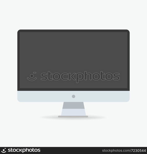 Realistic computer monitor isolated