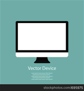 Realistic computer monitor isolated background. Vector illustration