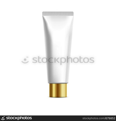 Realistic cosmetic bottle mock up isolated pack on white background. Cosmetic brand template. Cream pack.