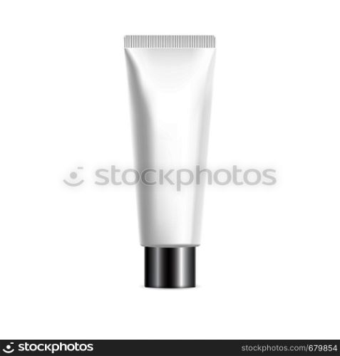 Realistic cosmetic bottle mock up isolated pack on white background. Cosmetic brand template. Cream pack.
