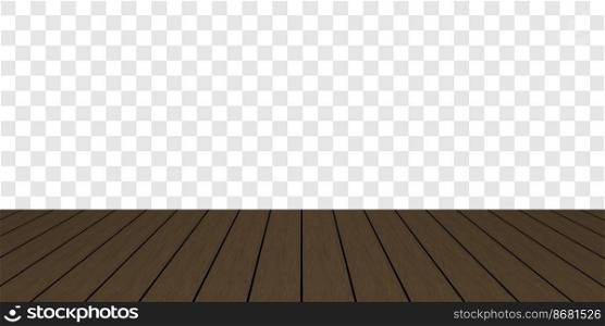 Realistic dark brown wood floor and grey checkered background vector illustration.
