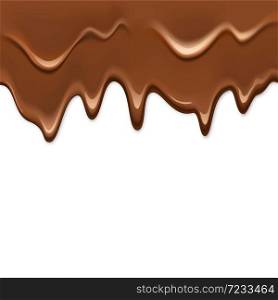Realistic dark chocolate drips