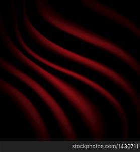 Realistic dark red fabric wave luxury background vector illustration.