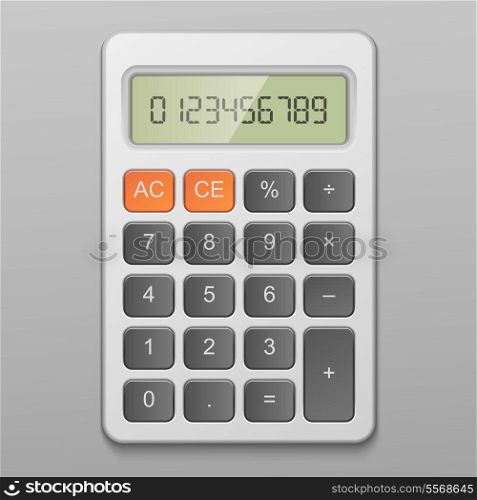 Realistic digital calculator item vector illustration isolated