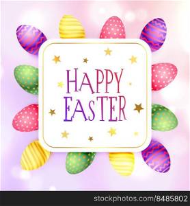 realistic easter festival colorful eggs background