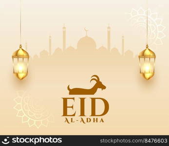 realistic eid al adha bakrid greeting design