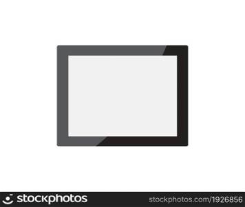Realistic empty black horizontal picture frame isolated on white background. Vector glass photoframe for interior artwork design. A4 vintage photo frame mockup template - realistic illustration. Realistic empty black horizontal picture frame isolated on white background.