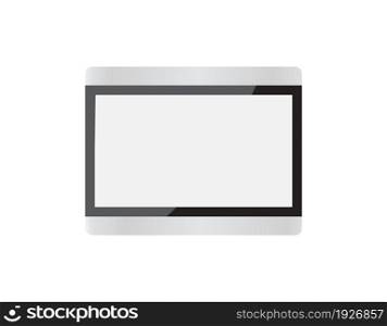 Realistic empty plastic modern horizontal picture frame isolated on white background. Vector glass photo frame for wall, interior artwork design. A4 vintage photo frame mockup template - illustration. Realistic empty modern horizontal picture frame isolated on white background.