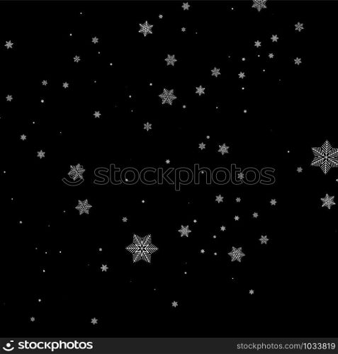 Realistic falling snowflakes isolated on black background. Realistic falling snowflakes isolated on black background.