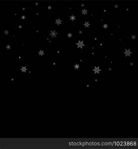 Realistic falling snowflakes. Isolated on black background. Vector illustration.. Realistic falling snowflakes. Isolated on black background. Vector illustration