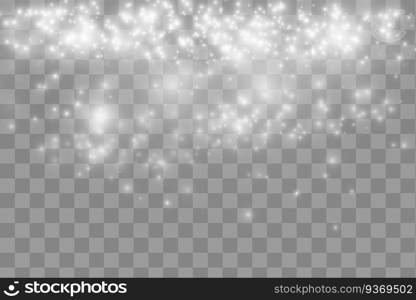 Realistic falling snowflakes. Isolated on transparent background. Vector illustration, eps 10.