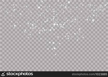 Realistic falling snowflakes. Isolated on transparent background. Vector illustration.. Realistic falling snowflakes. Isolated on transparent background. Vector illustration