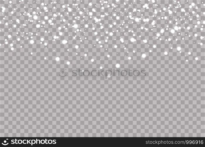Realistic falling snowflakes. Isolated on transparent background. Vector illustration.. Realistic falling snowflakes. Isolated on transparent background. Vector illustration