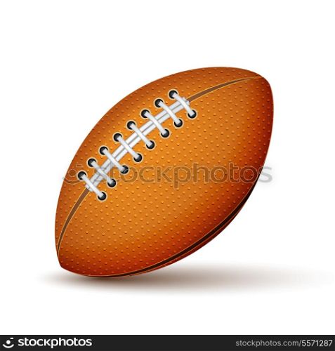 Realistic football or rugby ball icon isolated vector illustration