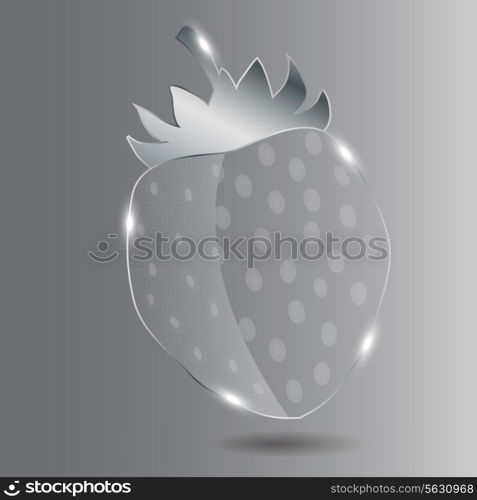 Realistic glass strawberry. Vector illustration. EPS 10.