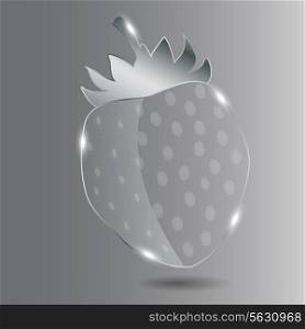 Realistic glass strawberry. Vector illustration. EPS 10.