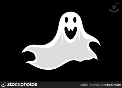 Realistic halloween cute ghost sheet logo. Vector illustration design.