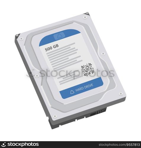 Realistic hard disc. Backup, storage, compiter memory concept. Stock vector illustration isolated on white background. Realistic hard disc. Backup, storage, compiter memory concept. Stock vector illustration isolated on white background.