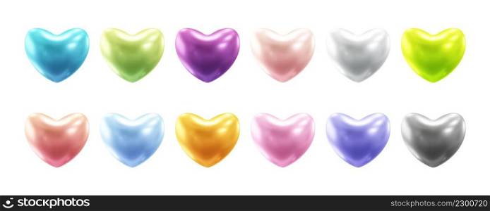Realistic heart collection 3d vector illustration