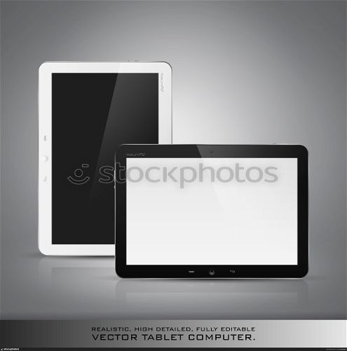 Realistic high detailed vector illustration of tablet computer on dark background.