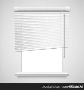 Realistic home related blinds vector illustration isolated on white.
