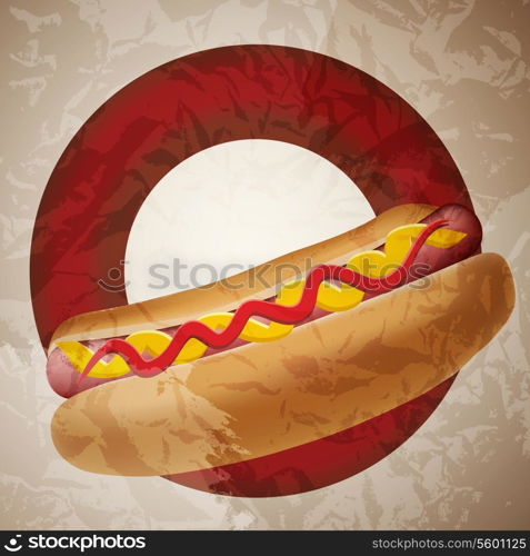 Realistic hot dog vector illustration