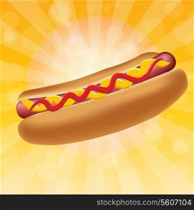 Realistic hot dog vector illustration