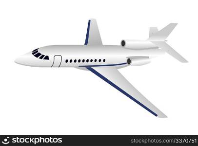 Realistic illustration aircraft is isolated on white background - vector