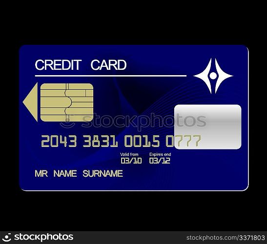Realistic illustration credit card - vector