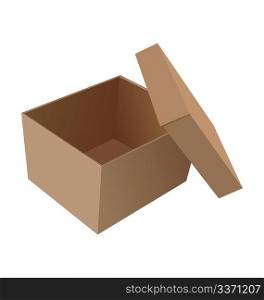 Realistic illustration isolated open box of white background - vector