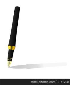 Realistic illustration of a gold pen - Vector