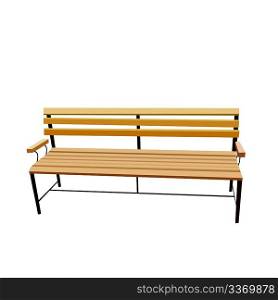 Realistic illustration of bench is isolated on white background. Vector