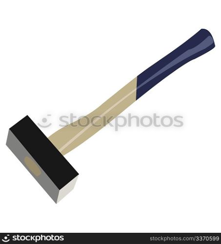 Realistic illustration of big hammer isolated on white background - vector