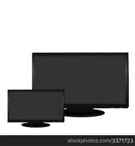 Realistic illustration of plasma LCD TV. Vector