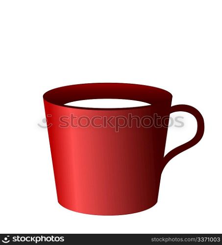 Realistic illustration of red cup isolated on white background - vector