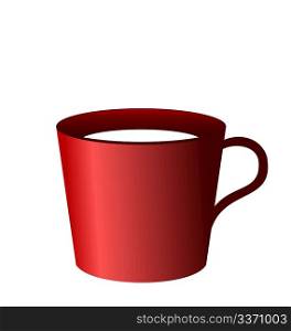 Realistic illustration of red cup isolated on white background - vector
