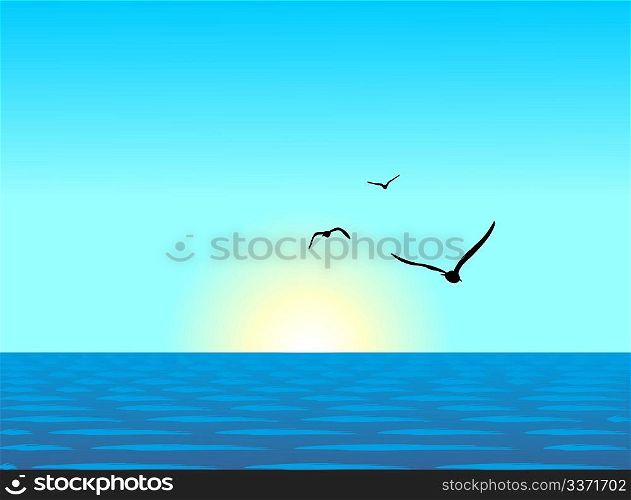 Realistic illustration of sea landscape - vector