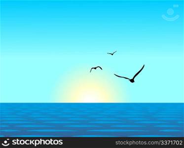 Realistic illustration of sea landscape - vector