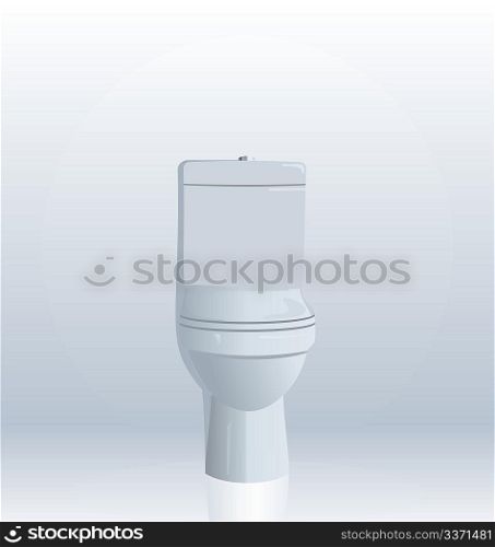 Realistic illustration of toilet bowl - vector