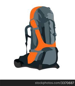 Realistic illustration of tourism backpack isolated on white background - vector