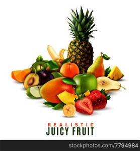 Realistic Juicy Fruit Illustration