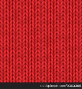 Realistic knit texture, knitted seamless pattern or red wool knitwear ornament for wallpaper of background design. Detailed 3d vector illustration. Realistic knit texture, knitted seamless pattern or red wool knitwear ornament