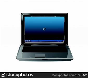 Realistic laptop Isolated on White
